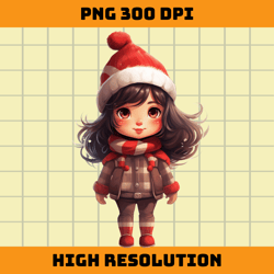 christmas little girl png design