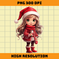 christmas little girl png design