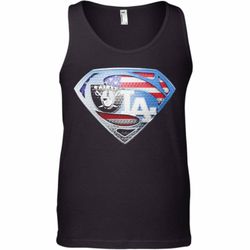 superman los angeles raiders and los angeles dodgers american flag tank top