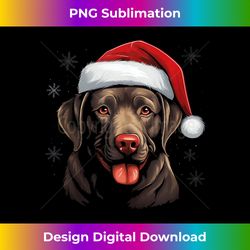 labrador with christmas cap tank - urban sublimation png design - pioneer new aesthetic frontiers