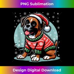 boxer dog santa on christmas boxer dog lover boxer dog owner tank t - innovative png sublimation design - enhance your art with a dash of spice