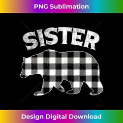 black and white buffalo plaid sister bear christmas paja - minimalist sublimation digital file - striking & memorable impressions