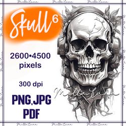skull  black & white png, skull png, skull png sublimation, skull clipart png, skull png digital downloads, happy skull