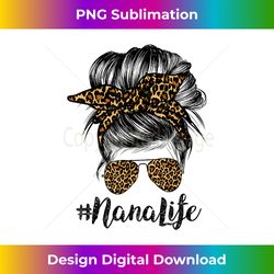 nana life hair bandana glasses leopard print mother's - sophisticated png sublimation file - craft with boldness and assurance