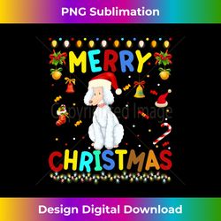merry christmas poodle santa hat lights xmas funny long sl - edgy sublimation digital file - immerse in creativity with every design
