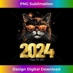 cat - 2024 happy new year new years eve party matching tank t - artisanal sublimation png file - immerse in creativity with every design