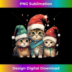 funny kittens christmas shirt xmas tree lights xmas cat long slee - timeless png sublimation download - reimagine your sublimation pieces