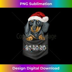christmas santa pocket black & tan dachshund tank - eco-friendly sublimation png download - challenge creative boundaries