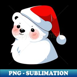 cute cartoon bear wearing santa hat christmas bear new year bear - high-resolution png sublimation file - bring your designs to life
