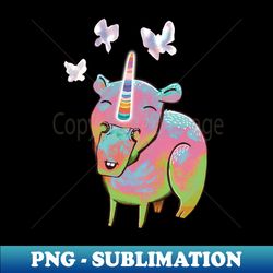 unicorn happy capybara brings the magic butterflies - unique sublimation png download - bring your designs to life