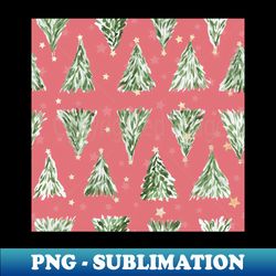 Holiday christmas tree over pink watermelon background - Exclusive Sublimation Digital File - Boost Your Success with this Inspirational PNG Download