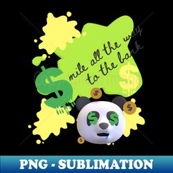 panda bear money - yellow green - premium sublimation digital download - defying the norms