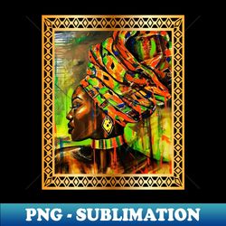 african woman with kente pattern african artwork - stylish sublimation digital download - perfect for sublimation mastery