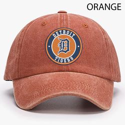 mlb detroit tigers embroidered distressed hat, mlb tigers embroidered hat, mlb football team vintage hat