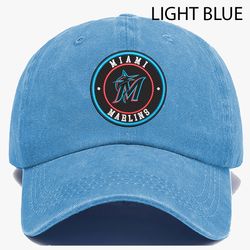 mlb miami marlins embroidered distressed hat, mlb marlins embroidered hat, mlb football team vintage hat