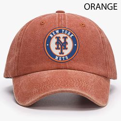 mlb new york mets embroidered distressed hat, mlb mets embroidered hat, mlb football team vintage hat