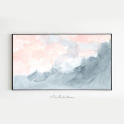 samsung frame tv art abstract pink gray watercolor brush stroke painting downloadable digital download wall art