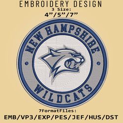 ncaa logo new hampshire wildcats, embroidery design, embroidery files, ncaa wildcats, machine embroidery pattern