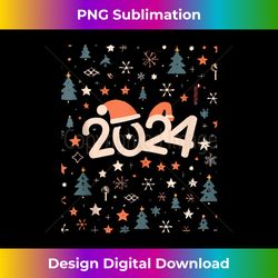 2024 happy new year 2024 hello funny party family christmas tank - artisanal sublimation png file - rapidly innovate your artistic vision