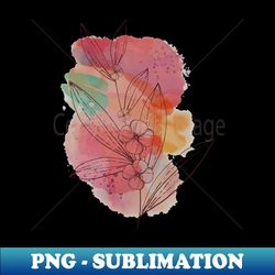 hand drawn leaves with color brush strokes - png transparent digital download file for sublimation - transform your sublimation creations
