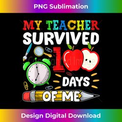 my teacher survived 100 days of me funny school boys g - minimalist sublimation digital file - ideal for imaginative endeavors