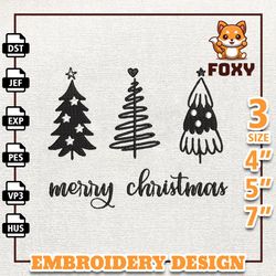 bright christmas embroidery design, merry christmas 2023 embroidery machine design, instant download
