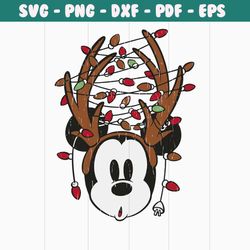 vintage mickey christmas lights svg cutting digital file