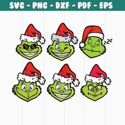 funny grinch face christmas vibe svg bundle download