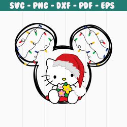 cute hello kitty christmas mickey head svg download