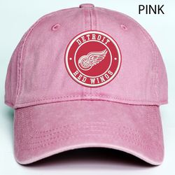 nhl detroit red wings embroidered distressed hat, nhl detroit red wings embroidered hat, nhl logo vintage hat