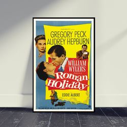 roman holiday movie canvas movie print, wall art, room decor, home decor, art canvas for gift, living room decor