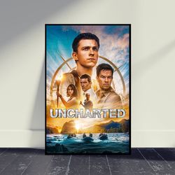 uncharted canvas movie print, wall art, room decor, home decor, art canvas for gift, living room decor