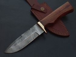 custom hand made damascus steel bowie knife rosewood handle