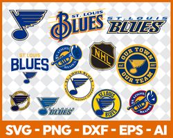 14 st. louis blues svg nhl national hockey league team svg logo clipart bundle instant download svg - png - eps - pdf