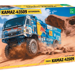 original zvezda 3657 russian red bull rally truck kamaz 43509 scale model 1:35 new box