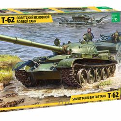 original zvezda 3622 soviet main battle tank t-62 plastic scale model 1:35 new box