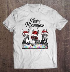 merry kissmyass donkey santa hat christmas gift top