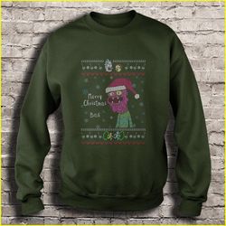 merry woofmas santa hat dog christmas tree tee t-shirt