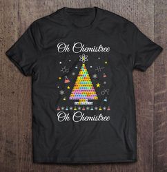 oh chemistree colorful periodic table elements chemistry christmas tshirt