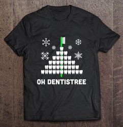 oh dentistree teeth christmas tree tee t-shirt