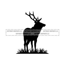 elk bull vector .eps, .dxf, .svg .png vinyl cutter ready, t-shirt, cnc clipart graphic 2030
