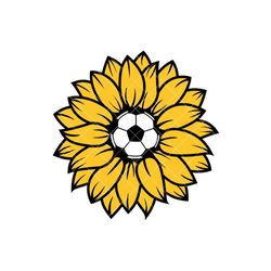 soccer ball yellow sunflower soccerball futbol vector .eps, svg, jpg & 1 .png .pdf vinyl cutter ready, t-shirt, cnc clipart graphic 2323