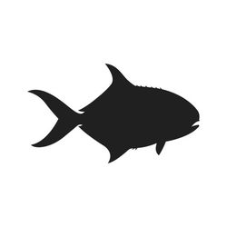 pompano fish .eps, .svg, .dxf & 1 .png vinyl cutter ready, t-shirt, cnc clipart graphic 0971
