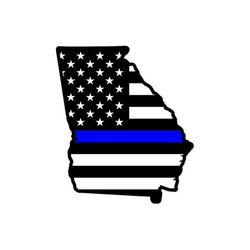 thin blue line georgia usa flag state outline vector .eps, .dxf, .svg .png. vinyl cutter ready, t-shirt, cnc clipart graphic 0692