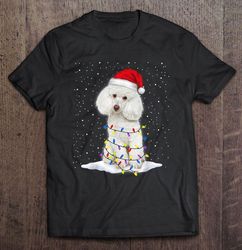 poodle santa hat christmas lights gift top