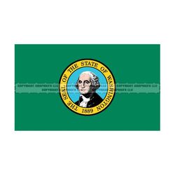 washington state flag vector .eps, .dxf, .svg .png. vinyl cutter ready, t-shirt, cnc clipart graphic 0963