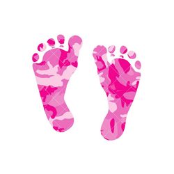 baby girl camo pink footprints .eps, .svg, .dxf & 1 .png vinyl cutter ready, t-shirt, cnc clipart graphic 2419