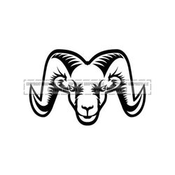 rams head ram vector .eps, .dxf, .svg .png vinyl cutter ready, t-shirt, cnc clipart graphic goat animal 0571