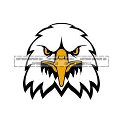 eagle head instant download 1 vector .eps, .dxf, .svg .png vinyl cutter ready, t-shirt, cnc clipart graphic eagles 2152