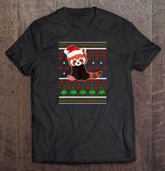 red panda santa hat christmas v-neck t-shirt